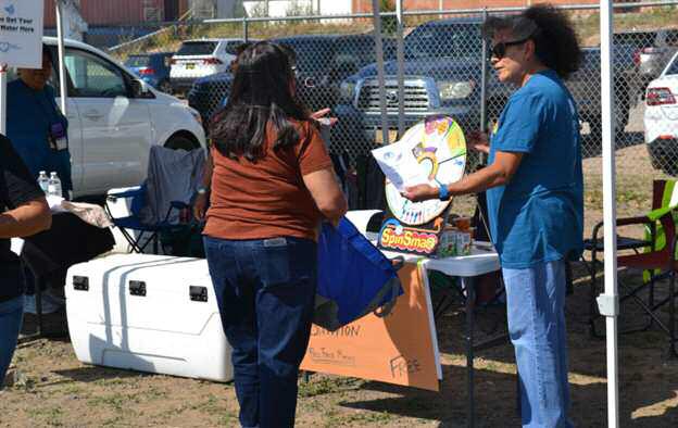 Kathryn Marmon - CC Pueblo of Laguna CHR booth; play SpinSmart – spin the wheel designed to educate and the representative explains the topic you land on.