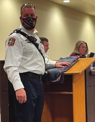 Cibola County Emergency Manager Dustin Middleton opens up a presentation at a June 24 regular commission meeting. Kylie Garcia - CC