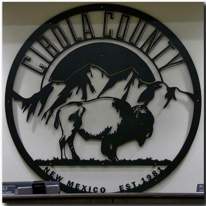 Cibola County Seal, done by Revolve Industries, sits in the Cibola County Government building.