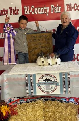Luke Branum earned Grand Champion Rabbit Meat Pen at the 2025 Bi-County Fair. Look to see the beasts raised by the youth at this year’s event at the Prewitt Fairgrounds. CC File Photo