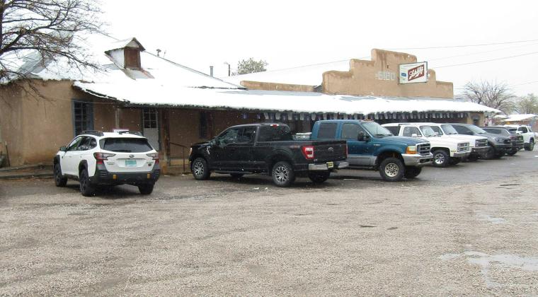 Cars lined up at the historic Bibo Bar. Photo by Roger Siegmann