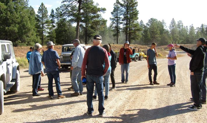 Group picture of Jeeps at a beautiful meadow. Photo by Roger Siegmann