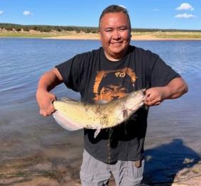 Casey Jim caught four catfish using worms on July 2. Courtesy Photo