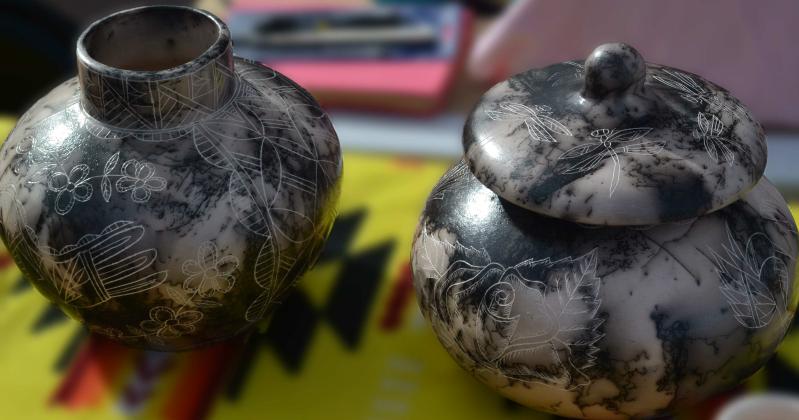 Coop and Estevan’s horsehair, etched pottery Kathryn Marmon - CC