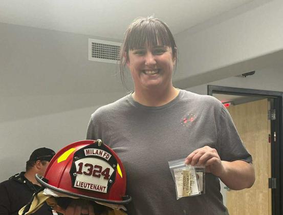 The Chief has promoted 1324 T. McCoy to the rank of Lieutenant. Lt. McCoy is currently an EMT-I, Firefighter 1and 2, Fire Instructor 1, and Wildland Type 2. Her hard work and dedication to providing for our communities, and drive to being an exemplary firefighter to her peers and others, are what earned her this position. Congratulations and keep up the outstanding work, Lt. Courtesy of Milan Fire Department