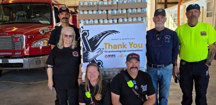 Cubero Volunteer Fire Dept. Receives Emergency Drinking Water Donation from Anheuser-Busch and Hensley Distributing to Support Wildfire Response Efforts
