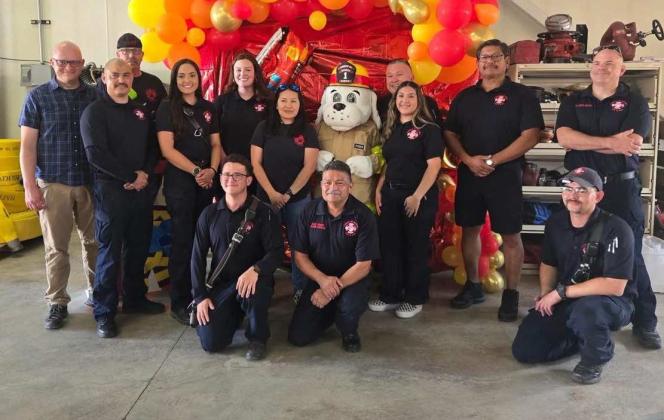 Members of Acoma Fire and Emergency Medical Services gather during the department’s June 27 open house. The community event included food, children’s activities, tours of fire trucks and ambulances, and opportunities for residents to meet emergency personnel and the department’s new leadership Courtesy Photo
