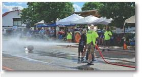 Milan Fire competes in the non-firefighter event. Arieanna Crowson - CC