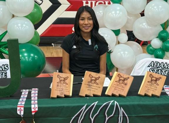 Congratulations to Laila Martinez (Laguna/Acoma), out of Grants High School in New Mexico, who signed her letter of intent to compete in track and field for Adams State University in Colorado. Courtesy Photo