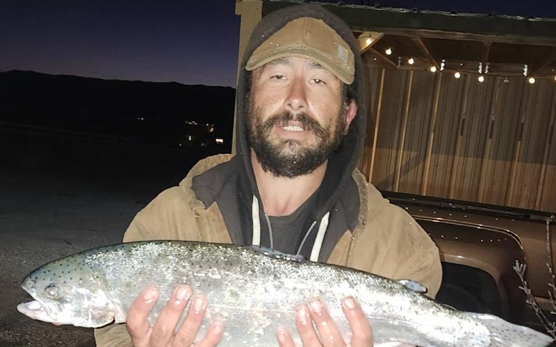 Julian Griego caught a 27in rainbow trout at Bluewater Lake March 11 Courtesy Photo