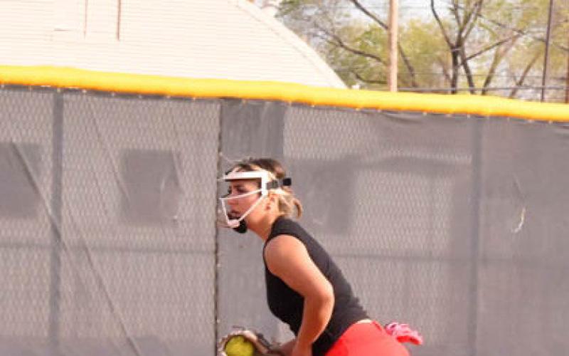 Grants High School Pirate Softball practices for their next game. Courtesy Photos