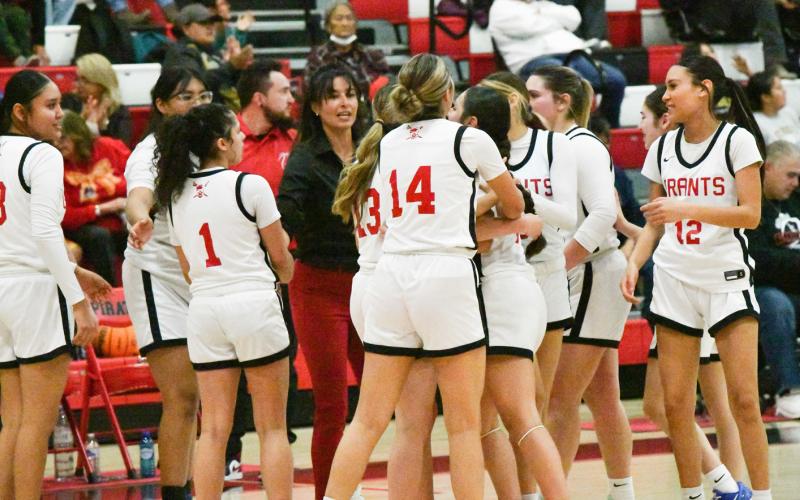 Celebration time! The Lady Pirates defeated a familiar rival last week when the St. Pius Sartans came to Ron Bohls Gymnasium on February 10 and were defeated by the Pirates 55-49. Currently the Lady Pirates are 13-12, 2-5. The GHS boys’ basketball team is currently 11-14, 1-6. Franklin Romero - CC
