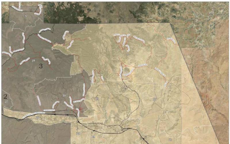 A map of Cibola County Commission District 1, one of two commission seats that will be on the ballot in the 2026 election cycle. Voters who live inside District 1 boundaries will see the District 1 commission contest on their ballot, only residents from District 1 can run to represent the area. Courtesy Photo