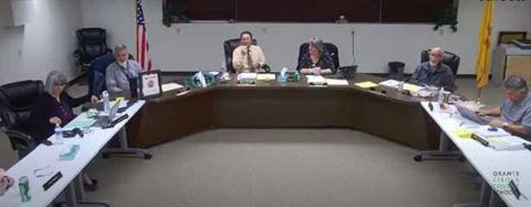 GCCS Nov. 19 meeting. Board members left to right: Member Emily E. Hunt-Dailey, Superintendent Lane Widner, Vice President T. Walter Jaramillo, President Francie Lee, Secretary Ronald Ortiz, member Dr. Archambeau. Kathryn Marmon - CC