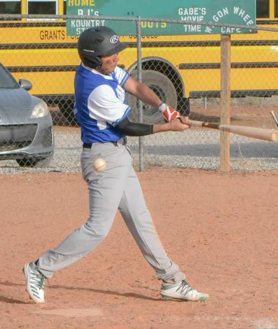 Strike! Despite this Laguna-Acoma players strike at a recent game the 11-3 Hawks are slugging their way to a commanding opening of district play this month. "We look forward to competing with any and every team we face," said L-A baseball head coach Brandon Gonzales. Franklin Romero - CC