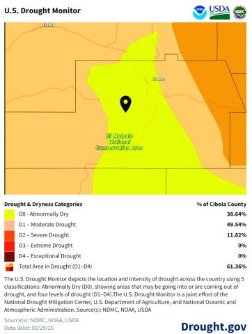 Cibola Drought Monitor – August/September 2026