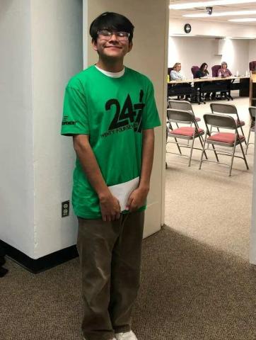 Maximilian Martin presented the 24/7 campaign before the GCCS School Board to stimulate the revision of the current tobacco policies at schools in the district. Courtesy Photo