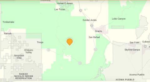 This map shows the location of the Cinder Cone Fire, which ignited May 11 in the Zuni Mountains near Quartz Hill—approximately 16 miles southwest of San Rafael. Fire crews from multiple agencies responded quickly, preventing the blaze from spreading beyond 7.2 acres. Courtesy Photo