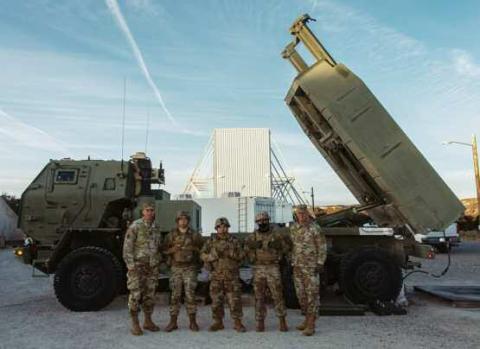 A Precision Strike Missile launches from the Fort Wingate Launch Complex on Dec. 11 as part of a Limited User Test conducted by White Sands Missile Range test officers and U.S. Army Operational Test Command soldiers. The missile was fired toward its designated target area at Yucca Point, New Mexico, in a critical evaluation of its performance.