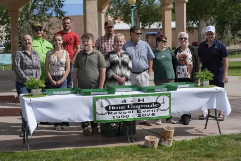 Residents of Grants and members of the Grants High School 4-H met on August 30, 2025, to open a time capsule which was buried by the Cibola County 4-H group on September 1, 1990. Courtesy Photo