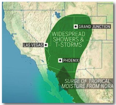 Nora to bring rain