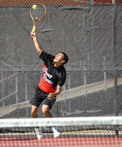 Pirate Tennis Swinging Forward