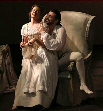Figaro and Susanna manage a private moment in “The Marriage of Figaro” by Wolfgang Amadeus Mozart Photo courtesy of Le nozze di Figaro - Teatro alla Scala.