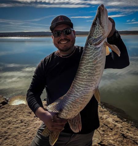 Dwayne Harrison caught a tiger muskie using a Rooster Tail lure on an ultralight rod and eight-pound line on Jan. 3. No weight provided. “I was really fishing for trout,” he said. Courtesy Photo