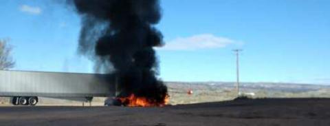 Semi Fire in Bluewater