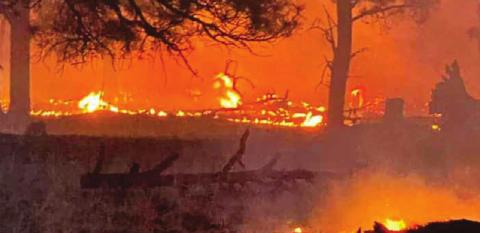 A fire on May 9 burnt land on Quartz Hill in the Zuni Mountains. Fire suppression crews worked to contain the fire, by Tuesday morning they had extinguished the flames. Courtesy Photo
