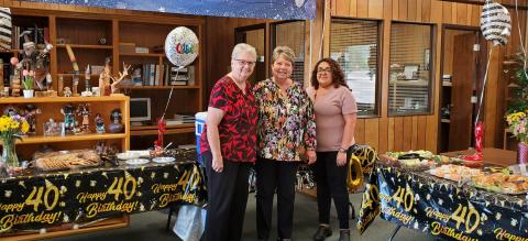 Linda and her husband Jerry Walker, along with their staff Terri Harris and Amanda Martinez, celebrated the 40th birthday of the Walker Agency insurance company. Walker Agency has been in Grants for 21 years and has become a staple of the community. Their 40th birthday was celebrated by the community for their contributions to the Grants-Cibola area. Sylvia Anzures Gonzales - CC