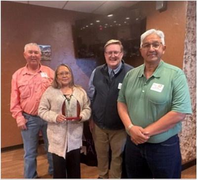 Pictured here from left to right: McKinley County Commissioner Dis. II Walt Eddy, GGEDC Board President Tommy Haws, Shawna Garnenez, McKinley County Manager, McKinley County Commissioner Dis. III and Board President Robert Baca, not pictured, GGEDC Executive Director Patty Lundstrom Courtesy Photo