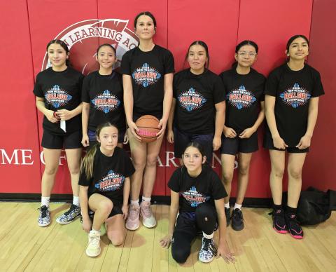 The Lady Hornets 7th grade girls basketball team poses after winning first place in its division at the Ball Out Tournament in Bernalillo, held March 5-8. The local AAU team is made up entirely of Los Alamitos Middle School seventh graders. Back row: Jozline Fernandez, Morissa Aldaz, Rylee Sanchez, Tamaris Desiderio, Scarlett Brown, Valeria Gonzales Front row: Layla Chavez and Mireya Marquez Courtesy Photos