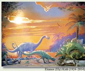 Age of Dinosaurs, 1986, mural in Jurassic Hall at New Mexico Museum of Natural History &amp; Science. Courtesy of New Mexico Department of Cultural Affairs.
