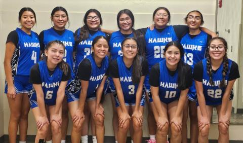 Jolynn Martinez first year head coach of the L-A Hawks is starting off with an impressive 6-2 record. Pictured are the L-A varsity players at a recent tournament in Morality. Franklin Romero - CC