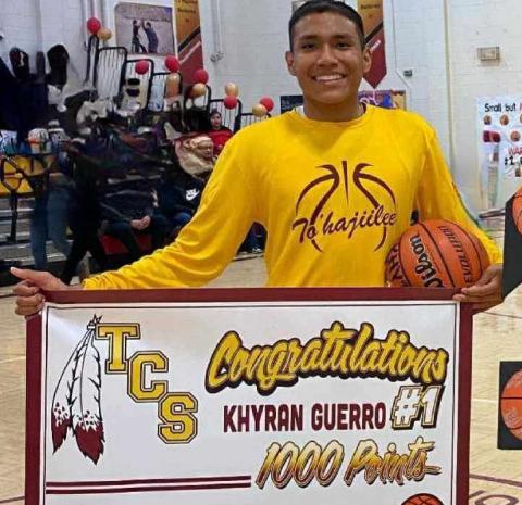 Congratulations to Khyran Guerro (Navajo), out of Tohajiilee high school in New Mexico, who joins the 1,000-points club for his basketball career.
