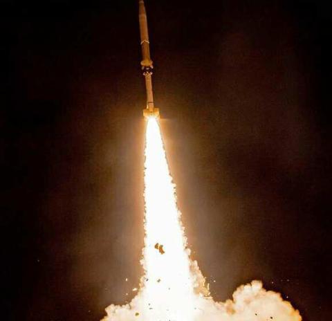 A Black Dagger Zombie missile target, designed to fly a ballistic flight path and demonstrate defensive protection, launches from Fort Wingate, N.M., Nov. 2, 2024 Courtesy Photo