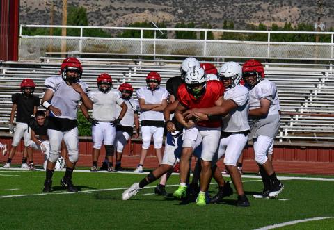 The Pirates are ranked 2nd in 4A after a 51-0 win over the Aztec Tigers last week in a district game. Next up for the Pirates will be another district game with Taos (1-4,1-1) on Friday. In this file photo the Pirates put in a lot of hard work in the pre-season that is paying off now