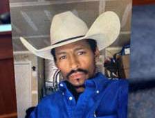 The late Thomas Anthony Brown’s picture and cowboy hat was displayed during Antonio Chaco’s sentencing for the murder of Brown. Courtesy Photo