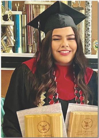 Ebony Chavez is the 2023 female Athlete of the Year for Grants High School. Ebony participated in multiple team sports throughout her high school career and was thrilled to have received the award. Chavez plans on studying education and giving back to her community in the future. Courtesy Photo