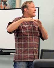 Rich Schrader from Riversource, hosted the final public meeting discussing the Bluewater wetlands action plan. Amerika Rougemont - CC