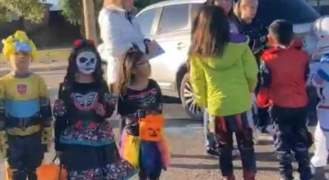 Mesa View Elementary held their first-ever schoolwide Halloween parade, these students prepare to go on the walk in celebration of spookiness. Courtesy Photo