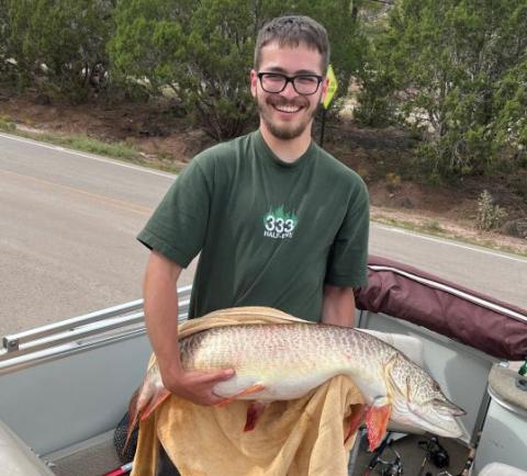 Isaiah Vigil caught a 43-inch tiger muskie on an incredible trip! Fishing buddies, Elijah and Gruncle also caught great muskies on Sept. 6. Courtesy Photo